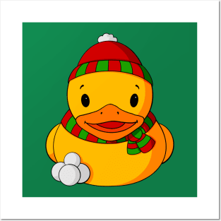Snowball Fight Rubber Duck Posters and Art